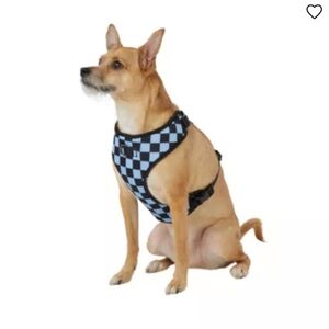 Blue Checkered Dog Harness Size LARGE.  EXCELLENT CONDITION